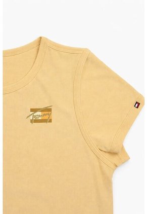 Camiseta Niña Amarilla Con Firma Sensorial Adaptive Tommy Hilfiger