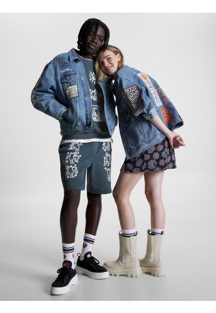 Cazadora Vaquera Tommy X Keith Haring De Diseño Dual Gender Hombre Azul Tommy Jeans