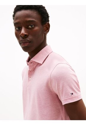 Polo Rosado Con Cuello Wide Spread Tommy Hilfiger