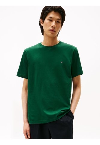 Camiseta Verde De Cuello Redondo Con Logo Bordado Tommy Hilfiger Tommy Hilfiger
