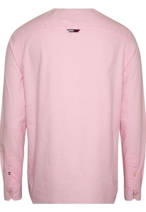 Camisa Oxford Con Logo Hombre Rosa Tommy Jeans