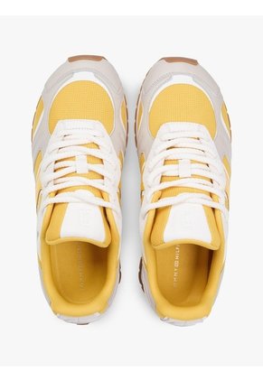 Tenis Amarillo De Cuero Con Monograma TH Tommy Hilfiger