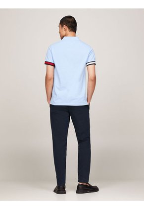 Polo Celeste De Corte Slim Con Logo Hilfiger Tommy Hilfiger