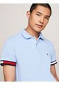 Polo Celeste De Corte Slim Con Logo Hilfiger Tommy Hilfiger de Tommy Hilfiger