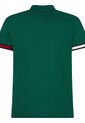 Polo De Punto Slim Con Ribetes A Contraste Hombre Verde Tommy Hilfiger de Tommy Hilfiger