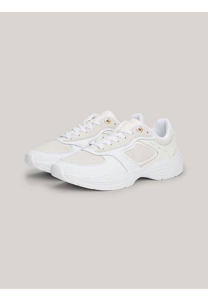 Tenis Gris De Estilo Running Con Suela Gruesa Tommy Hilfiger