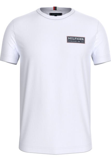 Camiseta Blanca Con Logo De Parche Tommy Hilfiger