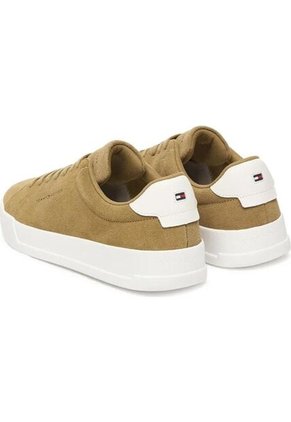 Tenis Khaki Con Diseño Court De Gamuza Tommy Hilfiger