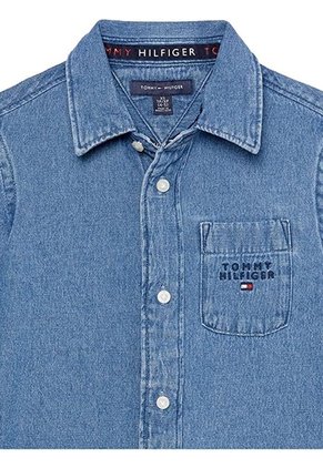 Camisa Niño De Cambray - Adaptive Azul Tommy Hilfiger