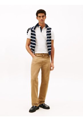 Polo Blanco De Corte Regular Con Logo Gráfico Tommy Hilfiger