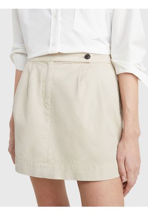 Minifalda Con Pinzas Mujer Beige Tommy Hilfiger
