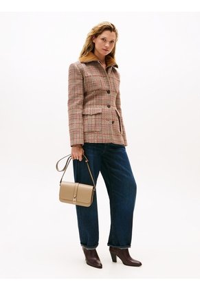 Bolso Beige Cruzado Con Solapa Y Monograma TH Tommy Hilfiger