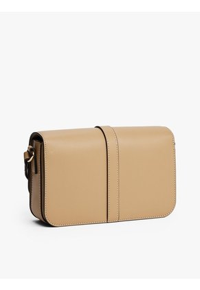 Bolso Beige Cruzado Con Solapa Y Monograma TH Tommy Hilfiger