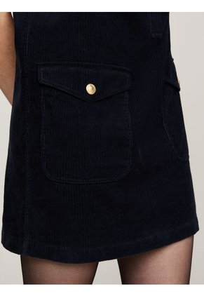 Vestido Azul Corto De Manga Corta Tommy Hilfiger