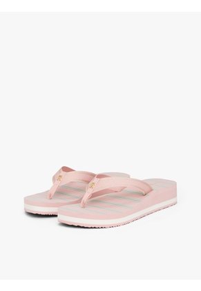 Sandalias Rosa Con Cuña Suela Dentada Tommy Hilfiger