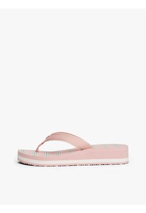 Sandalias Rosa Con Cuña Suela Dentada Tommy Hilfiger