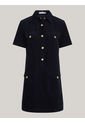 Vestido Azul Corto De Manga Corta Tommy Hilfiger de Tommy Hilfiger