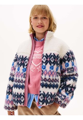 Chaqueta Blanca Para Niña Tipo Teddy Con Diseño Fair Isle Tommy Hilfiger Tommy Hilfiger