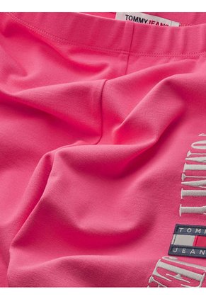 Licra Corta Rosada En Algodón Con Logo Para Mujer Tommy Jeans