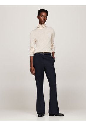 Pantalón Azul Acampanado Con Logo Esmaltado Tommy Hilfiger