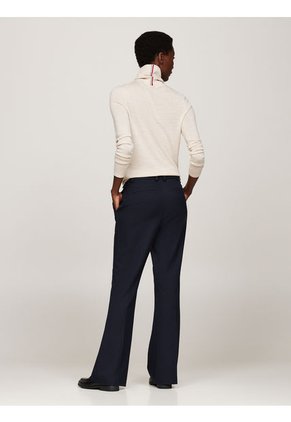 Pantalón Azul Acampanado Con Logo Esmaltado Tommy Hilfiger