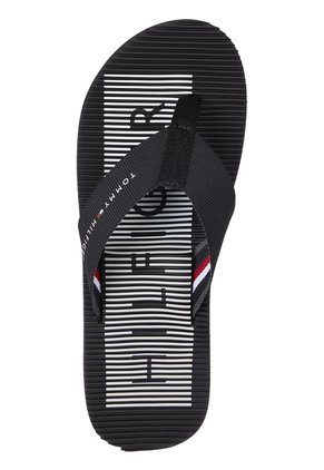Sandalias Con Logo Bordado Hombre Negro Tommy Hilfiger