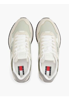 Tenis Verde Con Logo Y Texturas Mixtas Tommy Hilfiger
