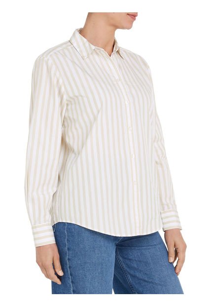 Camisa 1985 Collection Con Corte Amplio Mujer Beige Tommy Hilfiger