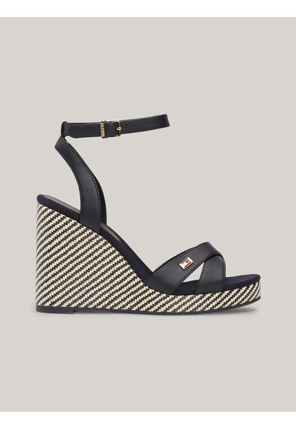 Sandalias Blanco De Cuña Con Rayas Irregulares Tommy Hilfiger