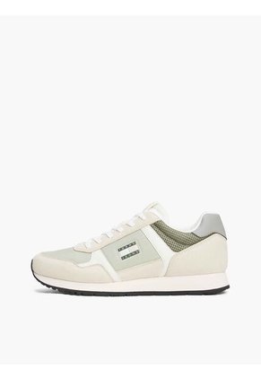 Tenis Verde Con Logo Y Texturas Mixtas Tommy Hilfiger