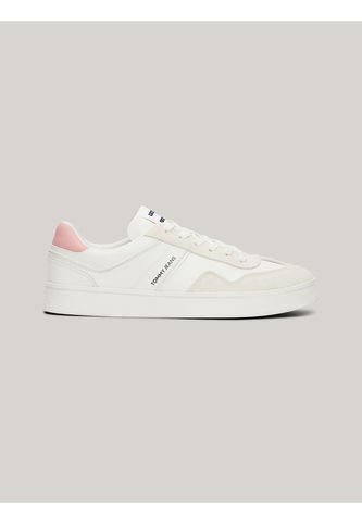 Tenis Blanco De Ante Con Textura Mixta Tommy Hilfiger Tommy Hilfiger