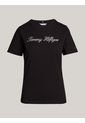 Camiseta Negra De Corte Regular Con Logo Script Tommy Hilfiger de Tommy Hilfiger