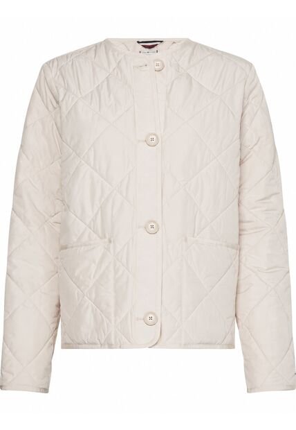 Chaqueta Acolchada Corta Sin Cuello Mujer Blanco Tommy Hilfiger