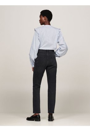 Jeans Negro Ajustados Tobilleros De Talle Alto Tommy Hilfiger