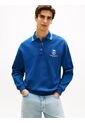 Buzo Azul De Rugby Amplio Con Cuello Ribeteado Tommy Hilfiger de Tommy Hilfiger