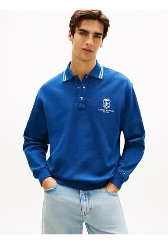 Buzo Azul De Rugby Amplio Con Cuello Ribeteado Tommy Hilfiger Tommy Hilfiger