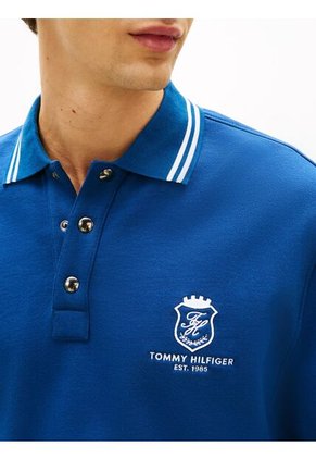 Buzo Azul De Rugby Amplio Con Cuello Ribeteado Tommy Hilfiger