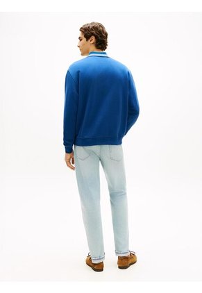 Buzo Azul De Rugby Amplio Con Cuello Ribeteado Tommy Hilfiger