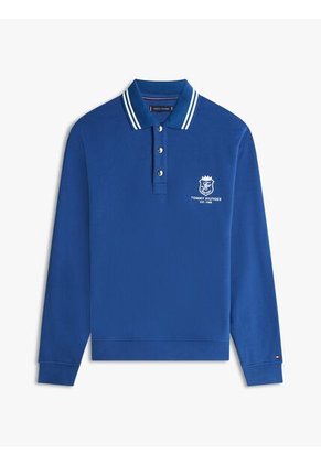 Buzo Azul De Rugby Amplio Con Cuello Ribeteado Tommy Hilfiger