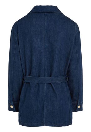 Chaqueta De Jeans Con Cinta Anudable Para Mujer