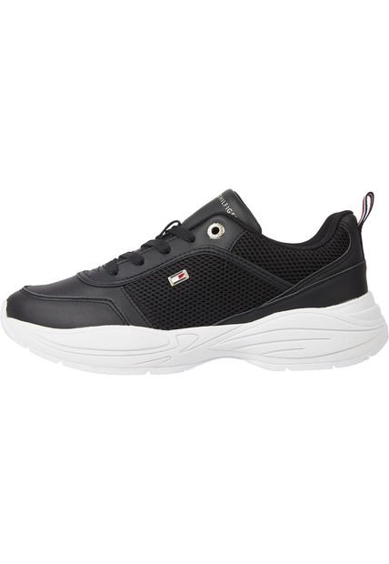Tenis Negro De Running Con Suela Gruesa Para Mujer Tommy Hilfiger