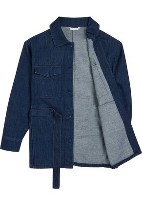 Chaqueta De Jeans Con Cinta Anudable Para Mujer