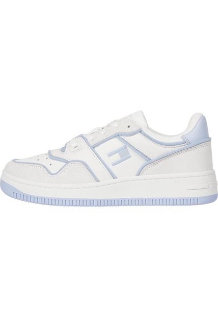 Tenis Blanco De Baloncesto Retro De Tacos Finos Tommy Hilfiger