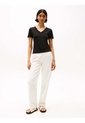 Camiseta Negra De Rayas Con Cuello En V Tommy Hilfiger de Tommy Hilfiger