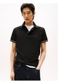 Polo Negro De Corte Slim Con Ribetes Tommy Hilfiger de Tommy Hilfiger