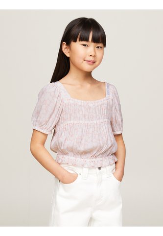 Blusa Rosada Niña Rosada Cropped De Estampado Floral Tommy Hilfiger Tommy Hilfiger
