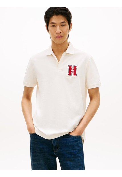 Polo Marfil De Corte Regular Con Logo Gráfico Tommy Hilfiger