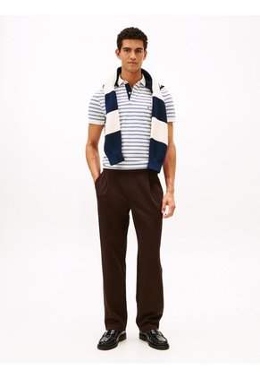 Polo Blanco De Corte Regular Con Logo Gráfico Tommy Hilfiger
