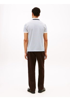 Polo Blanco De Corte Regular Con Logo Gráfico Tommy Hilfiger