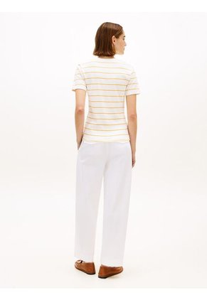 Camiseta Beige Slim Con Cuello En V Tommy Hilfiger